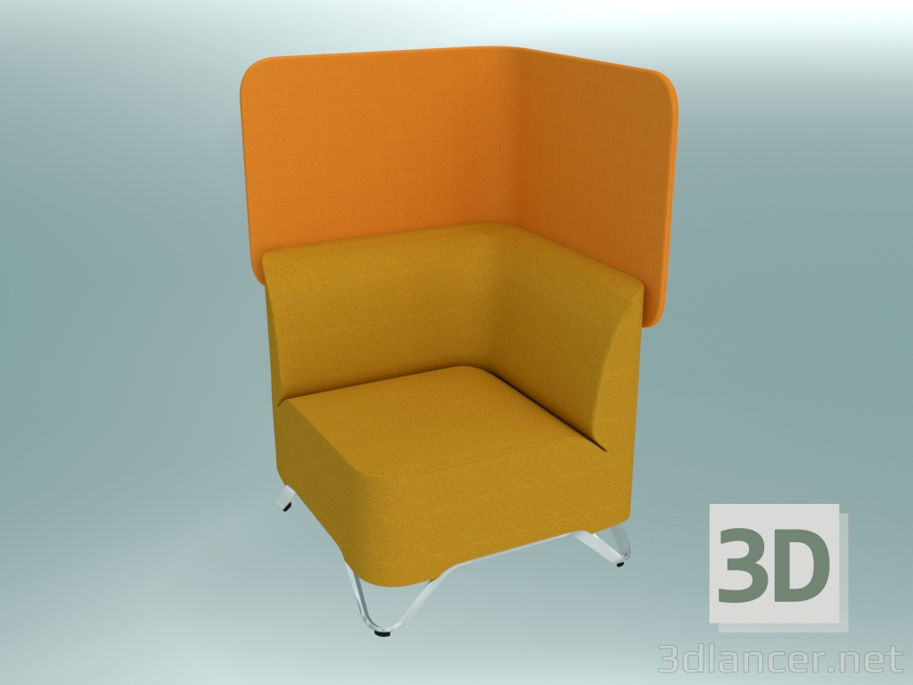 3d model Sillón de esquina con pantalla (1CW) - vista previa