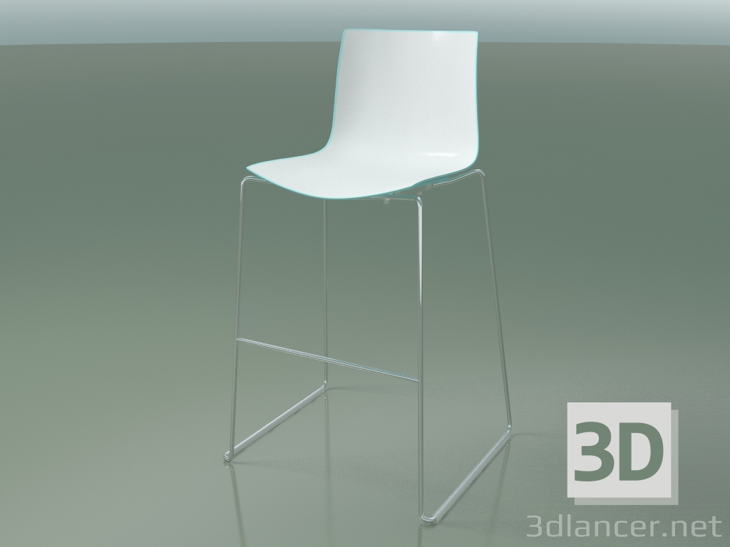 Modelo 3d Banqueta alta 0471 (em um trenó, em polipropileno bicolor) - preview