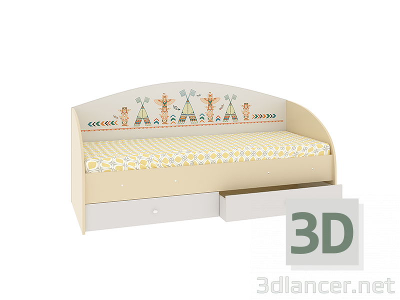 modello 3D Letto "Indiani" - anteprima