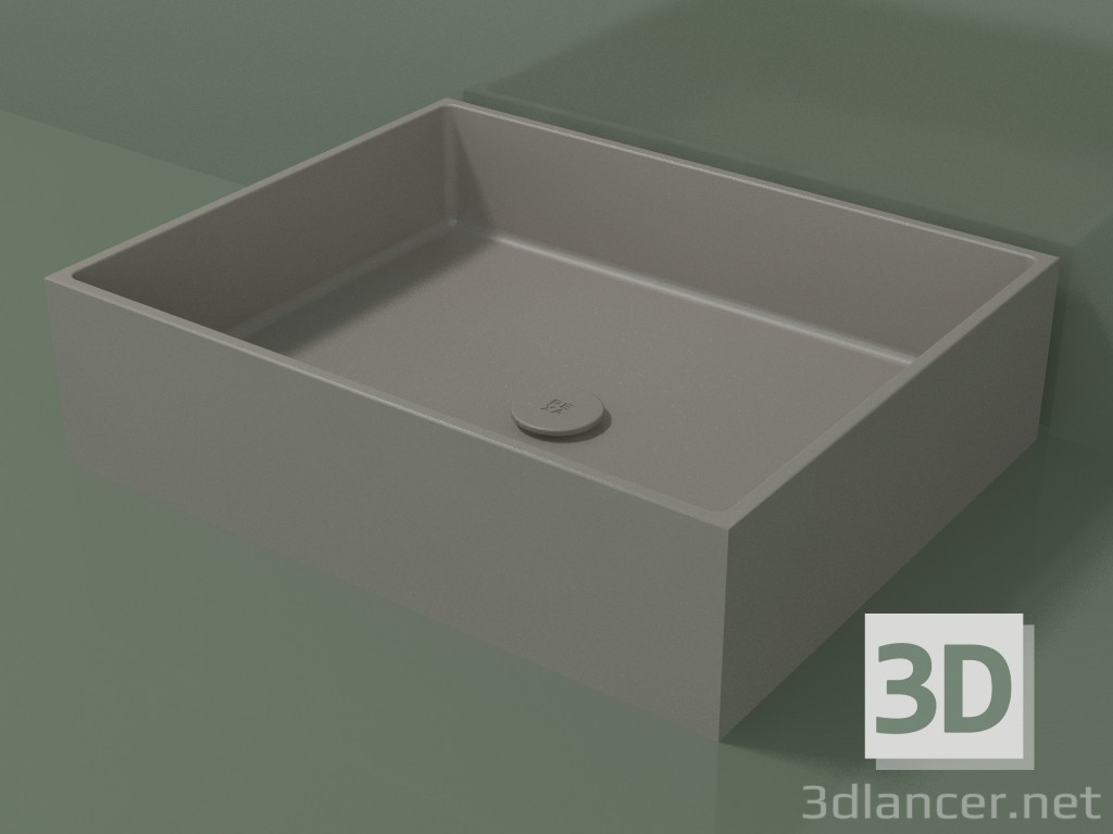 3d model Lavabo sobre encimera (01UN31301, Clay C37, L 60, P 48, H 16 cm) - vista previa