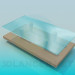 3D Modell Holz-Glas-Couchtisch - Vorschau