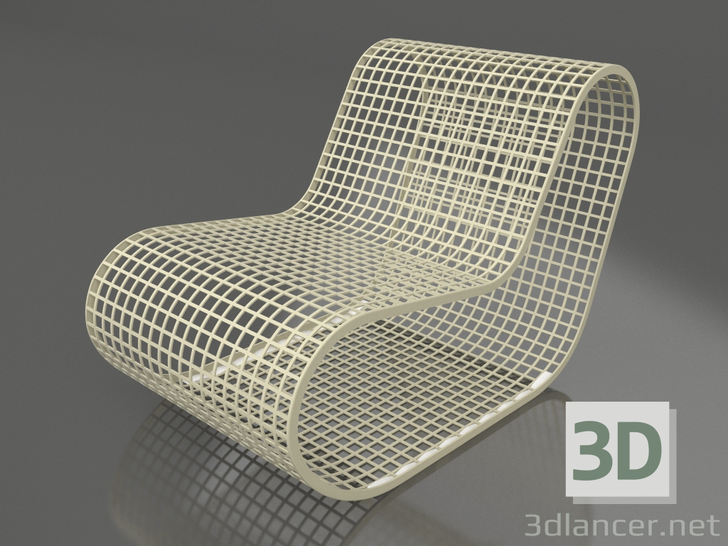 3d model Sillón club sin cuerda (Oro) - vista previa