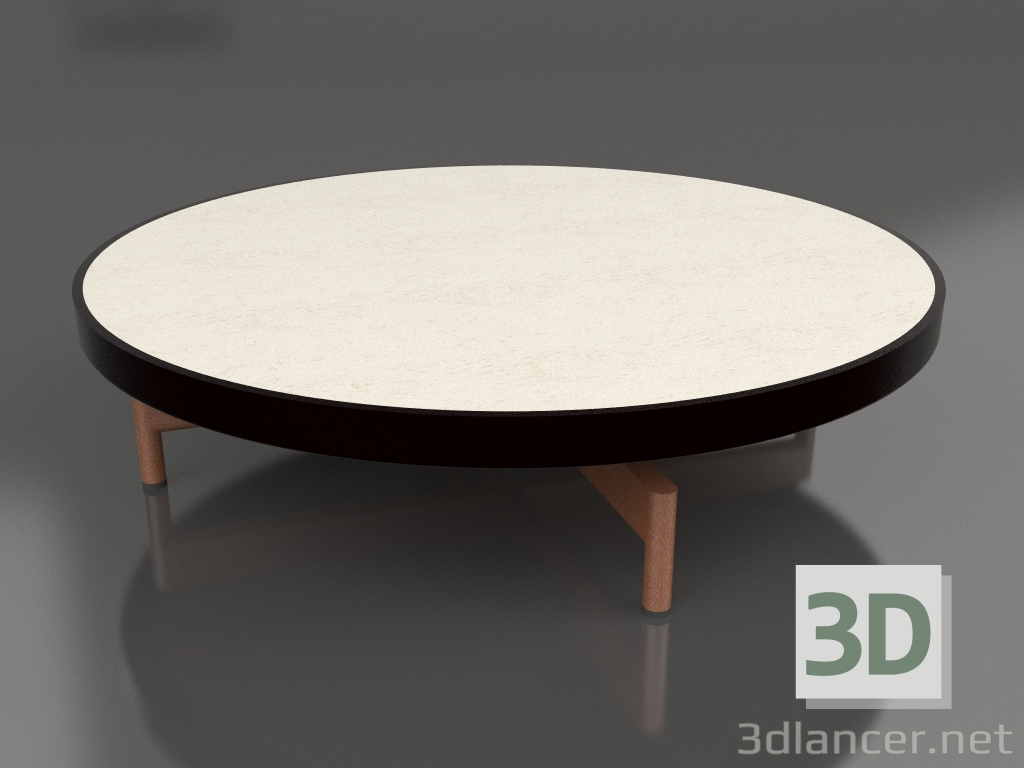 modello 3D Tavolino rotondo Ø90x22 (Nero, DEKTON Danae) - anteprima