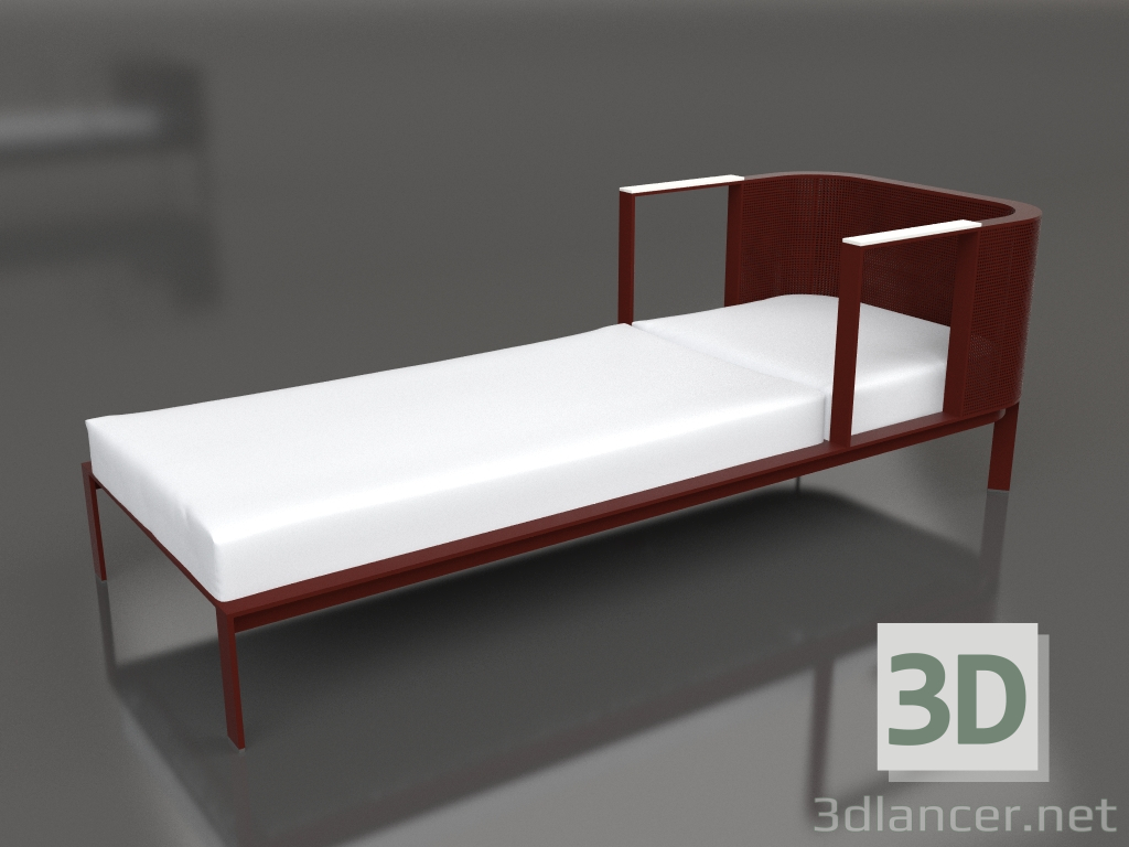 3d model Tumbona (rojo vino) - vista previa