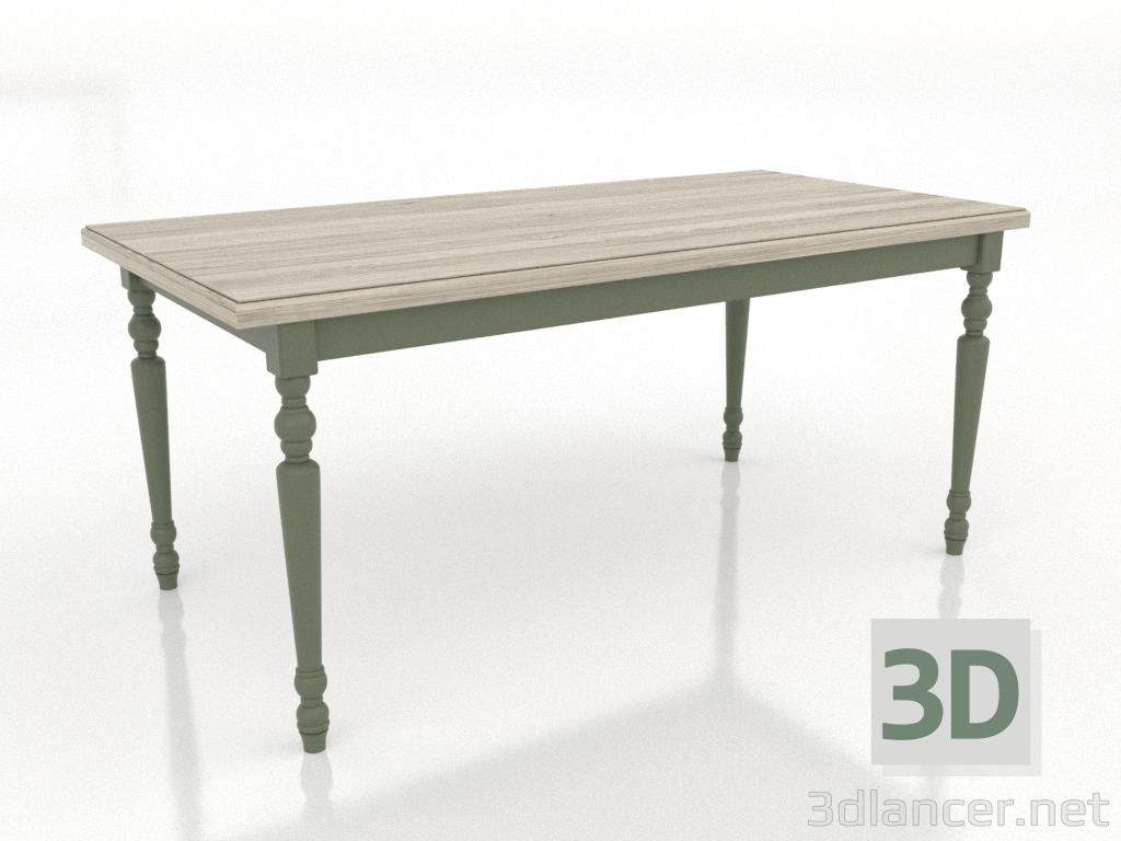 3d model Dining table 1600x800 mm (green, lightened oak) - preview 3d model Dining table 1600x800 mm (green, lightened oak) - preview