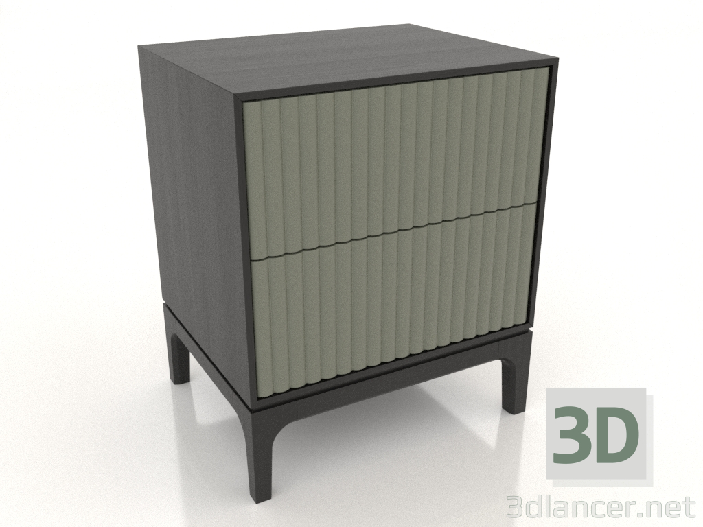 3d model Bedside table FARGO 2 drawers with milled facades (olive, black oak, option 4) - preview