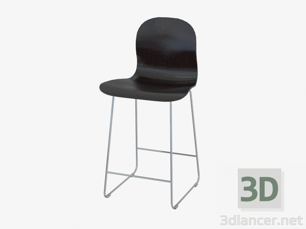 3d model Chair stackable bar black Tate - preview