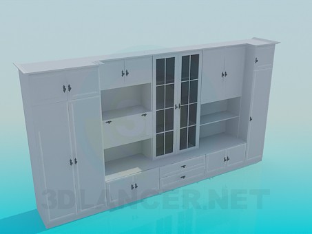 3D Modell Schrank im Wohnzimmer - Vorschau