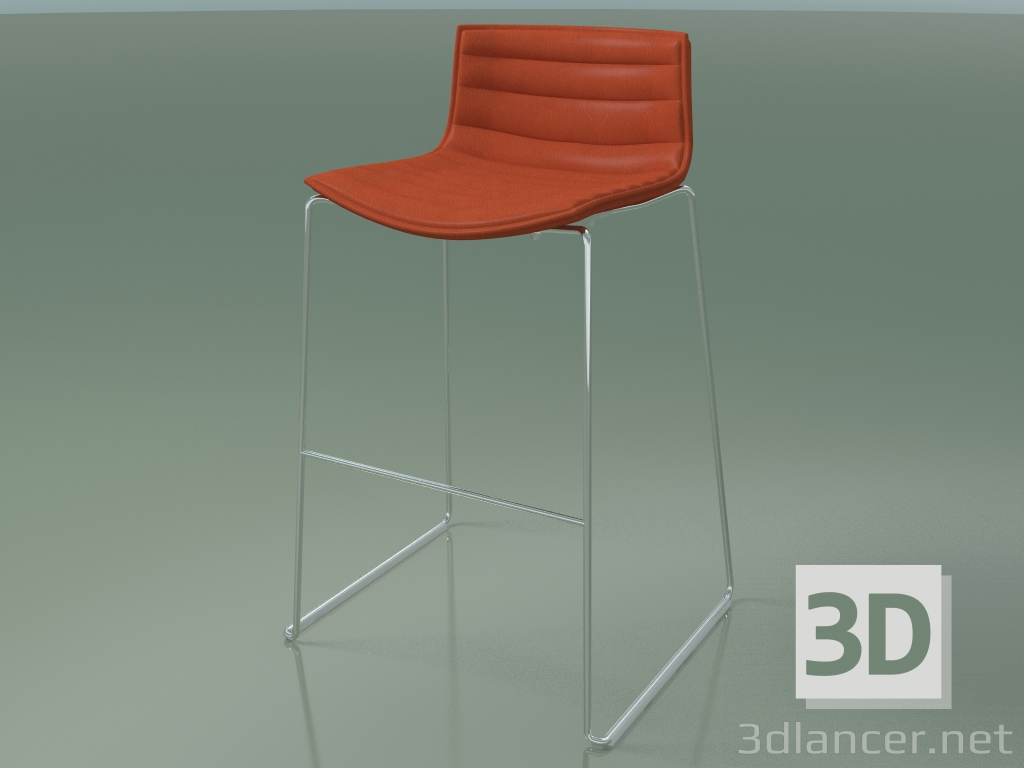 3d model Bar chair 0483 (on a sled, with leather upholstery) - preview