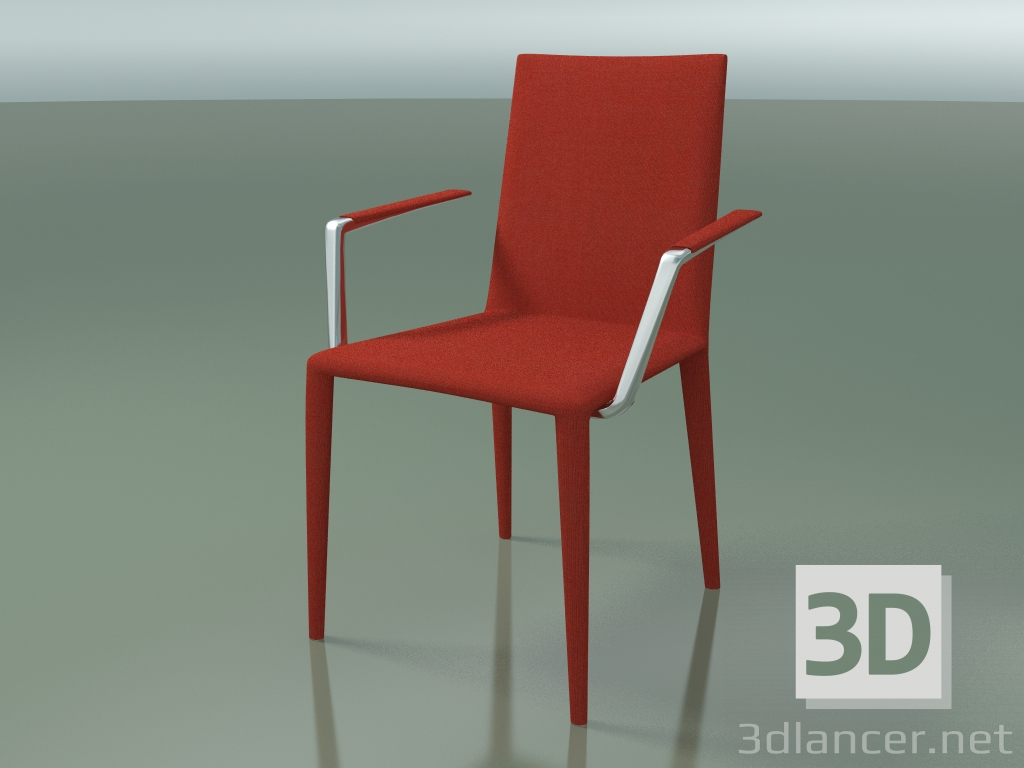 modello 3D Sedia 1708BR (H 85-86 cm, con braccioli, rivestimento in tessuto pieno) - anteprima