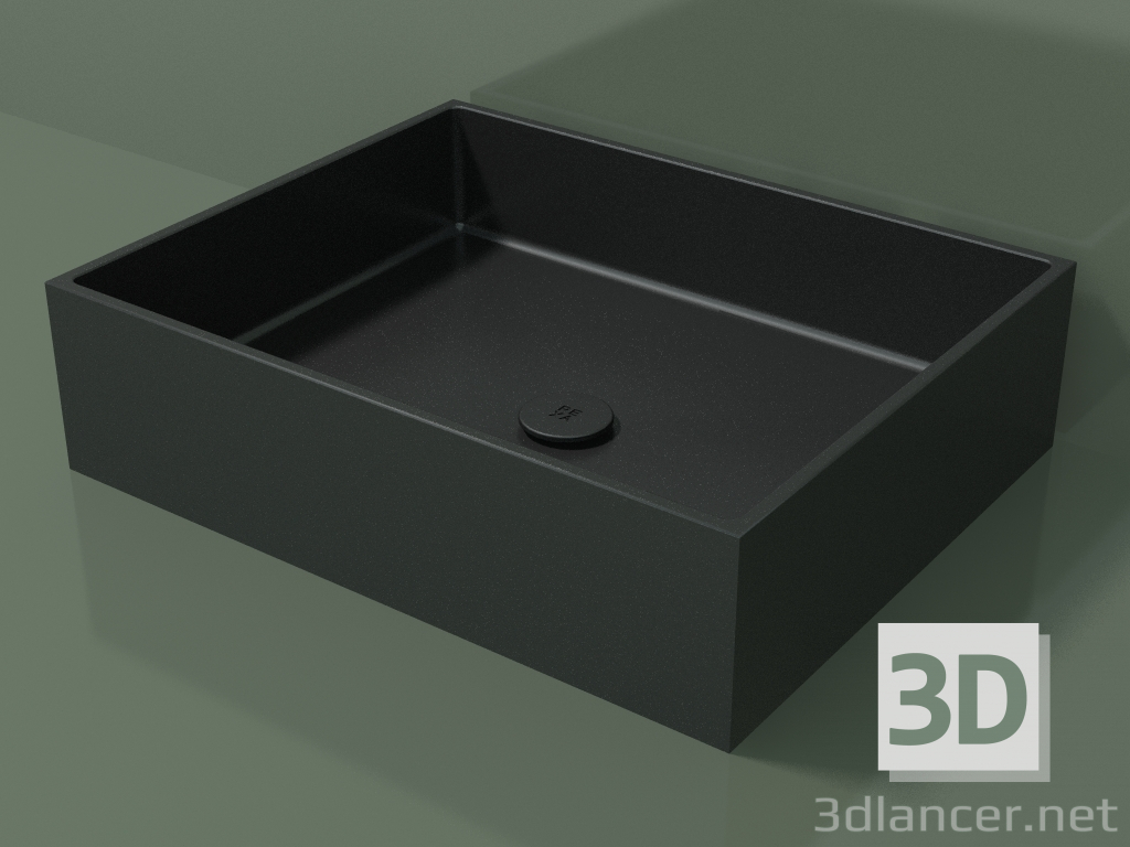 3d model Lavabo sobre encimera (01UN31301, Deep Nocturne C38, L 60, P 48, H 16 cm) - vista previa