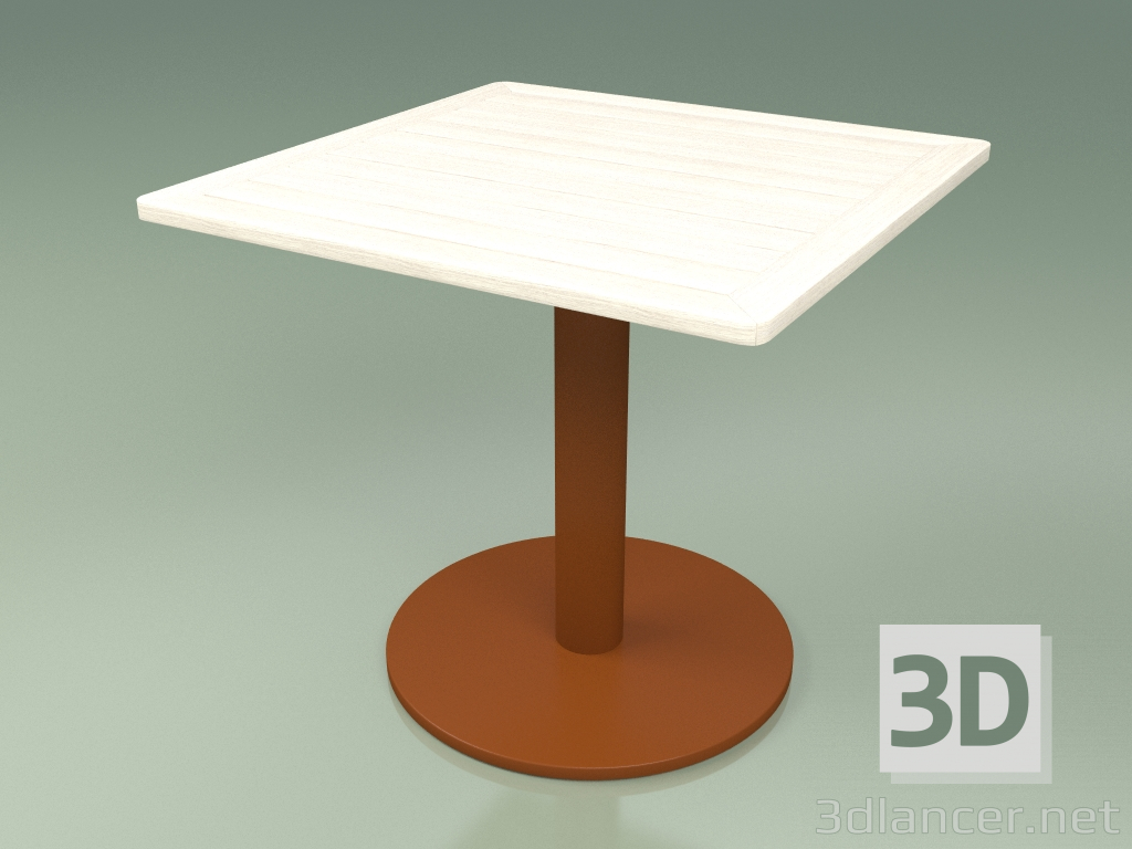 modello 3D Tabella 001 (Metallo ruggine, teak colorato bianco resistente agli agenti atmosferici) - anteprima