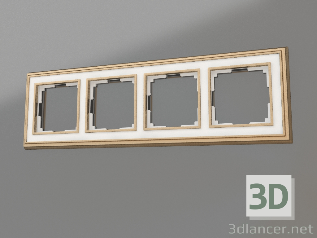 3d model Marco para 4 postes Palacio (oro-blanco) - vista previa