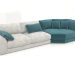 modello 3D Divano letto ISLAND con chaise longue - anteprima