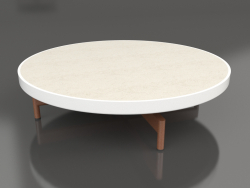 Table basse ronde Ø90x22 (Blanc, DEKTON Danae)