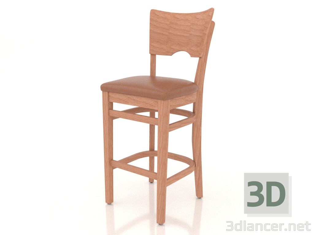 3D modeli Bar taburesi York (Doğal kayın) - önizleme