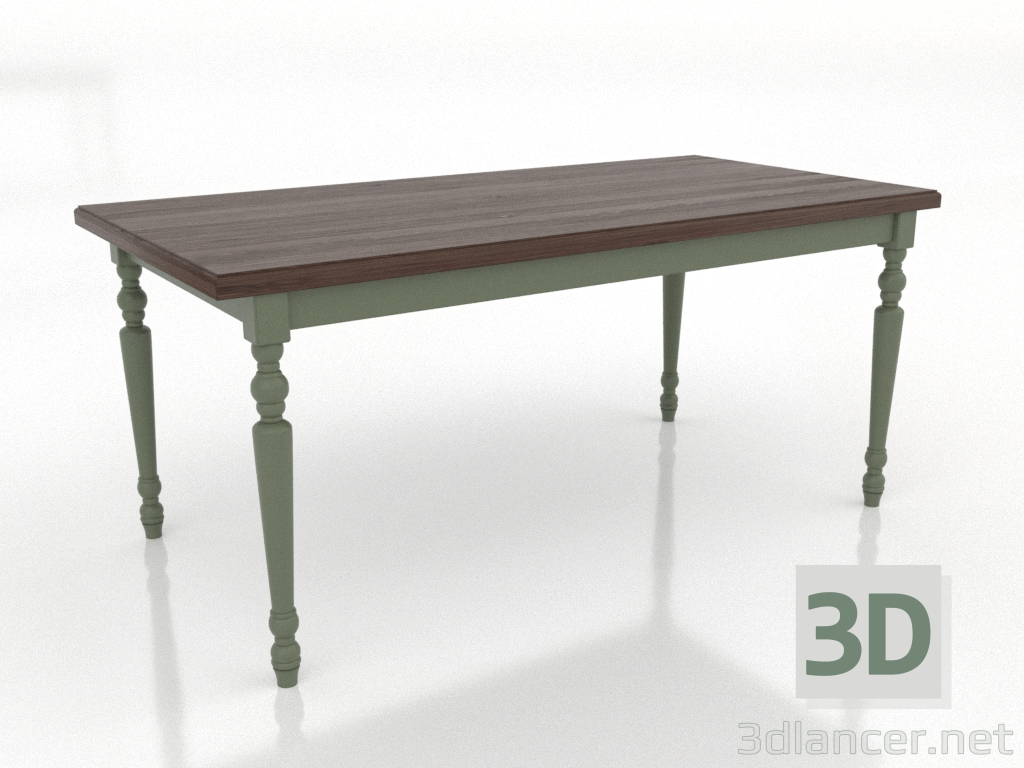 3d модель Стіл обідній 1600х800 мм (зелений, темний горіх) – превью 3d модель Стіл обідній 1600х800 мм (зелений, темний горіх) – превью