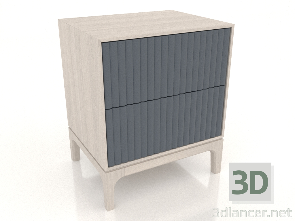3D Modell Nachttisch FARGO 2 Schubladen mit gefrästen Fronten (Schiefer, gebleichte Eiche, Option 4) - Vorschau