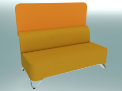 Double sofa without armrests, with screen (2BW)