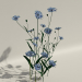 Modelo 3d Flores roxas - preview