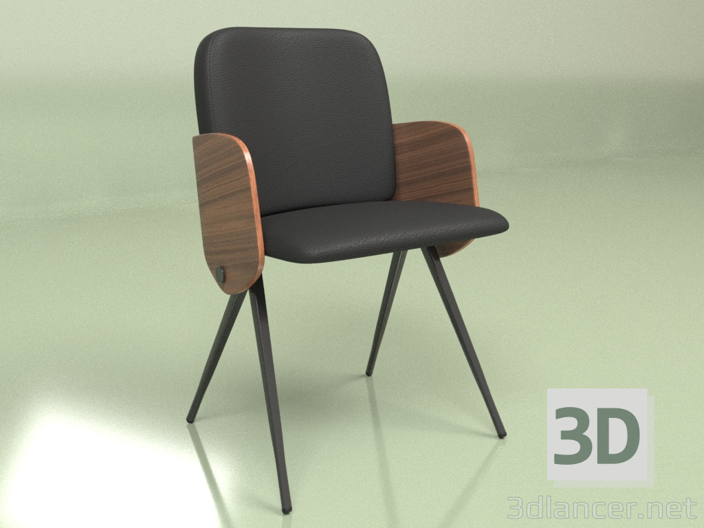 modèle 3D Chaise Isla (noir) - preview