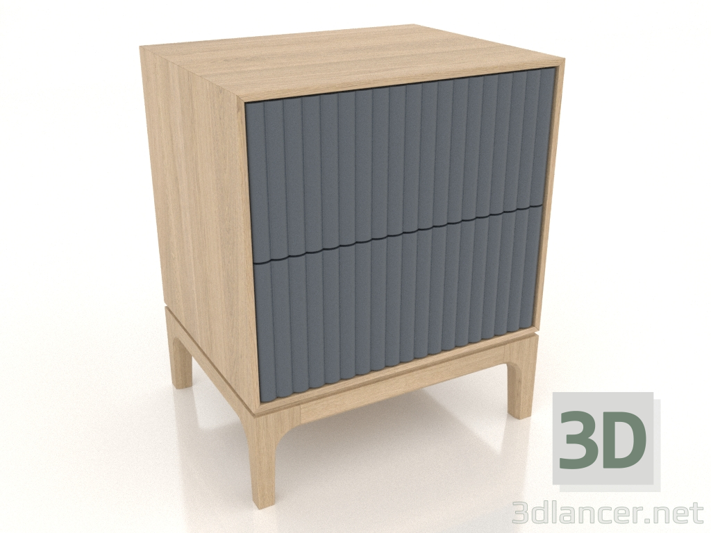 3d model Mesita de noche FARGO 2 cajones con frontales fresados (pizarra, roble aclarado, opción 4) - vista previa