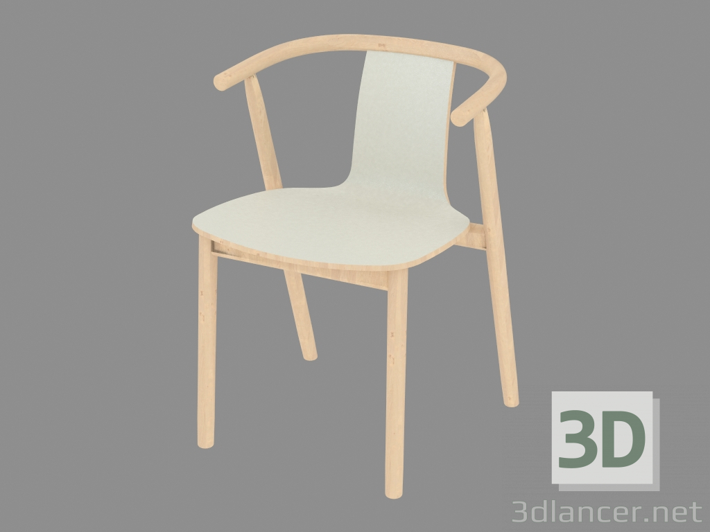 modèle 3D Chaise de salle à manger avec accoudoirs Bac - preview