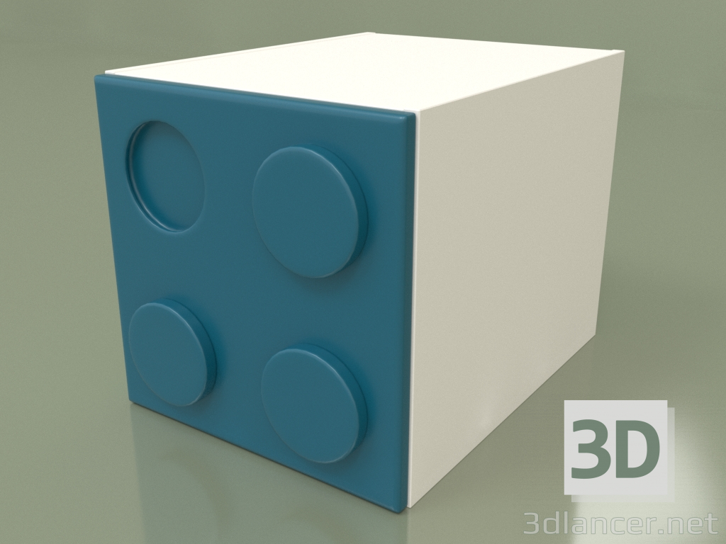 modèle 3D Armoire-cube pour enfants (Turquoise) - preview