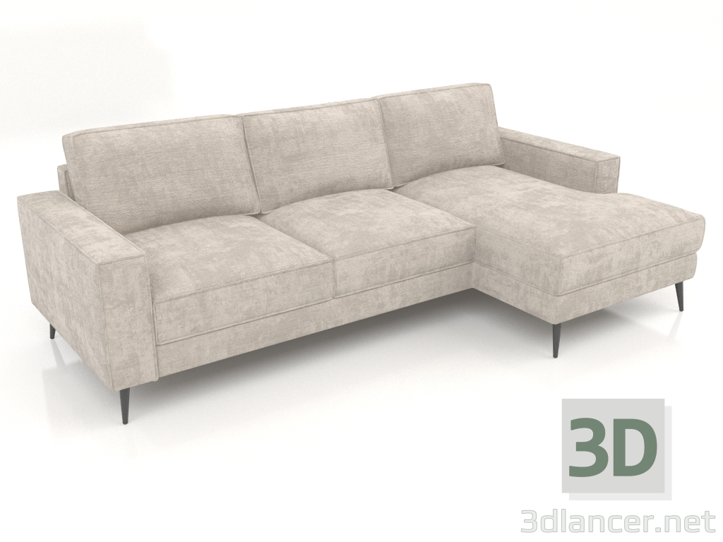 modello 3D Divano letto MADISON con pouf - anteprima