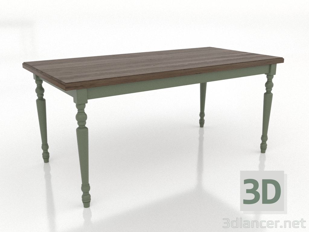 3D modeli Yemek masası 1600x800 mm (yeşil, açık ceviz) - önizleme 3D modeli Yemek masası 1600x800 mm (yeşil, açık ceviz) - önizleme