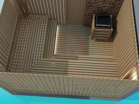 3d model Sauna de madera - vista previa