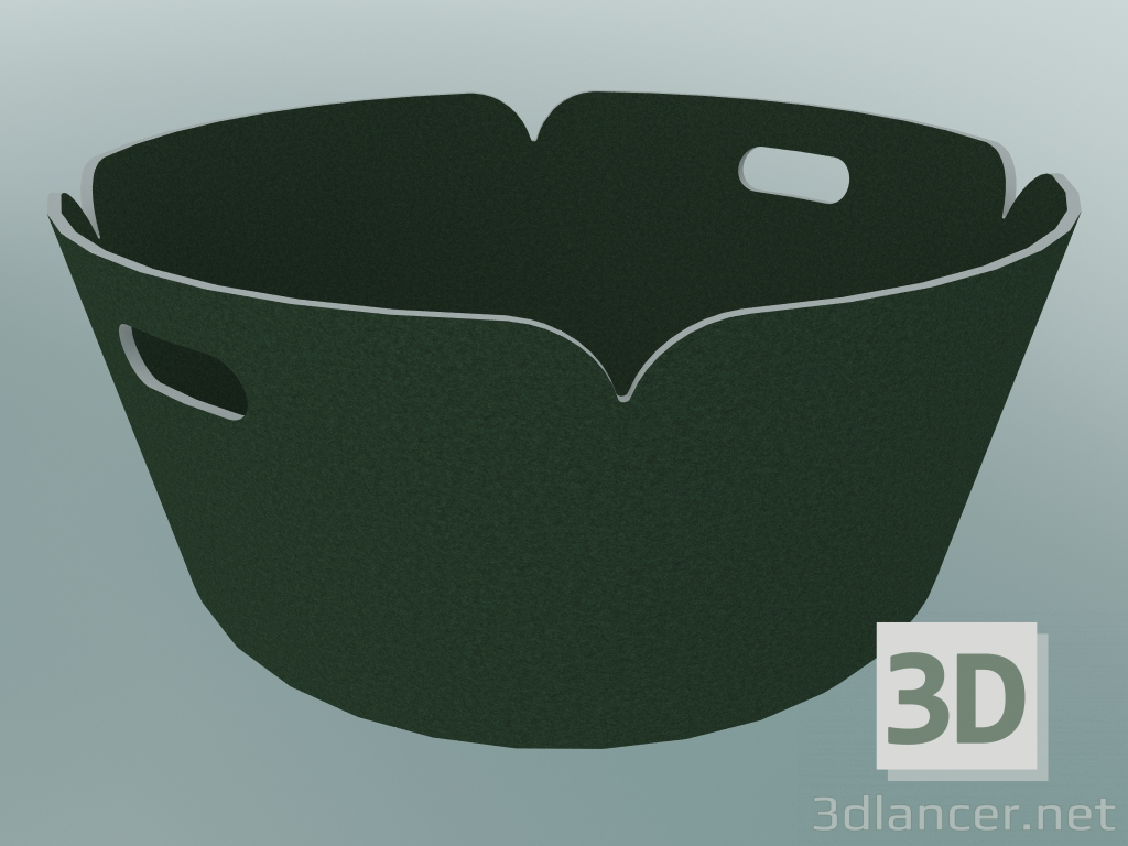 Modelo 3d Cesta redonda Restaurar (verde escuro) - preview