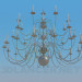 modello 3D Lampadario a bracci - anteprima