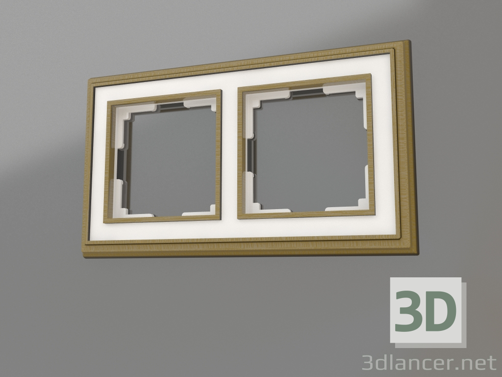 Modelo 3d Moldura para 2 postes Palacio (bronze-branco) - preview