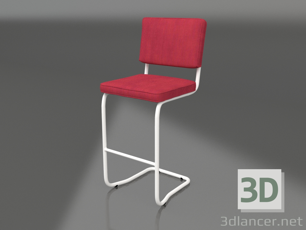 3d model Bar stool Ridge Rib Kink (Red) - preview