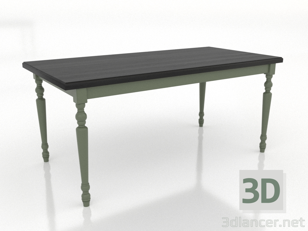 3D modeli Yemek masası 1600x800 mm (yeşil, siyah RAL 9005) - önizleme 3D modeli Yemek masası 1600x800 mm (yeşil, siyah RAL 9005) - önizleme