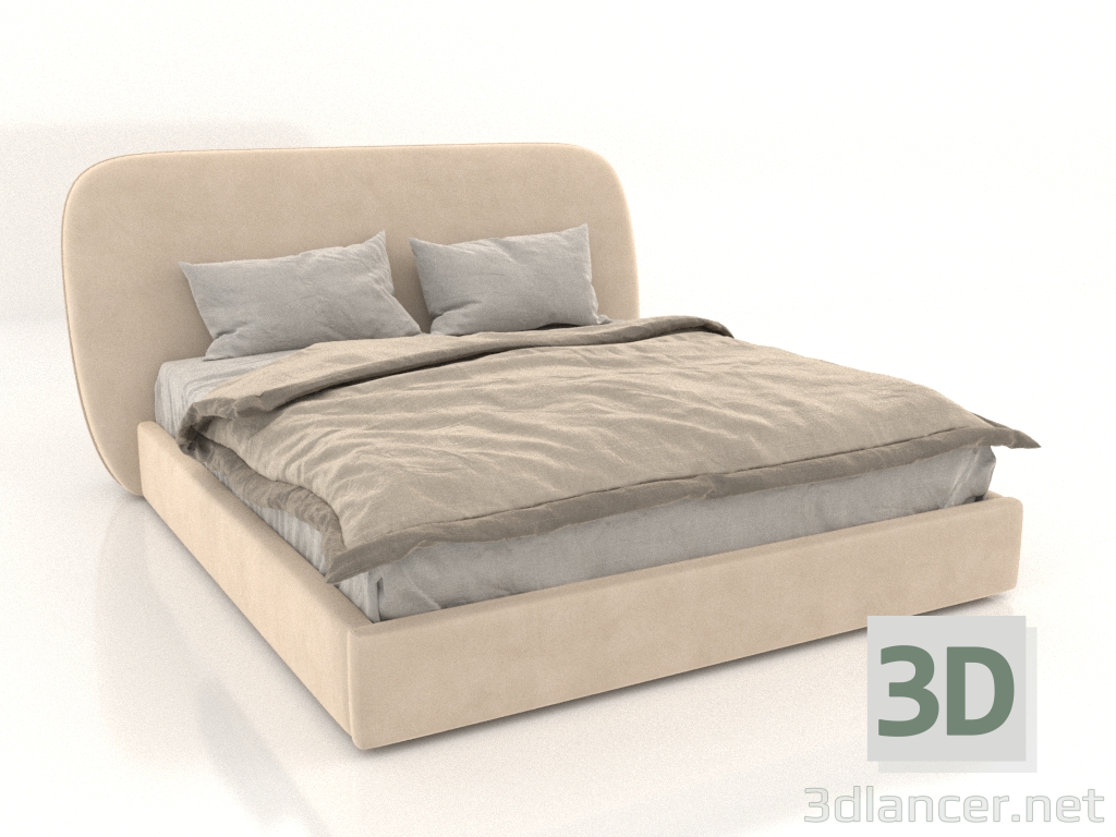 3d model Cama tapizada Tulip - vista previa