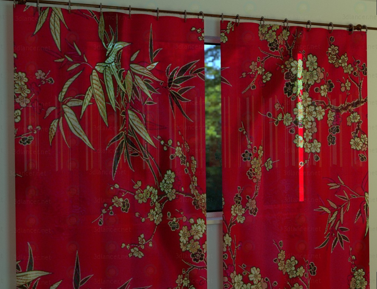 Modelo 3d Cortinas - preview