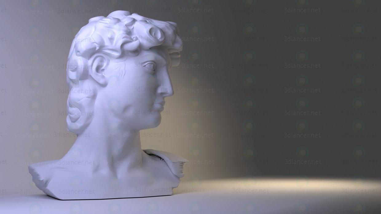 3d model David. Busto - vista previa