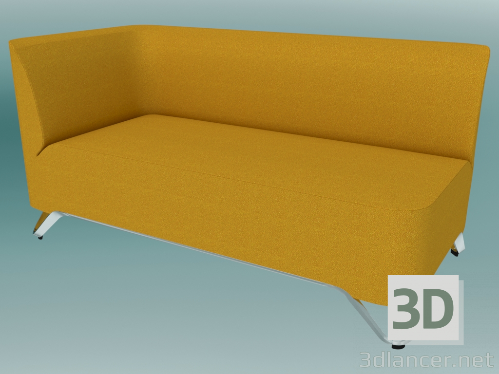 3d model Double sofa with armrest on the right (2R) - preview