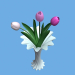 3d model Florero con tulipanes - vista previa