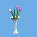 Modelo 3d Vaso com tulipas - preview