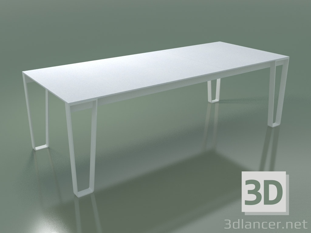 3d model Mesa de comedor exterior InOut (933, aluminio lacado blanco, listones de piedra de lava esmaltada bl - vista previa