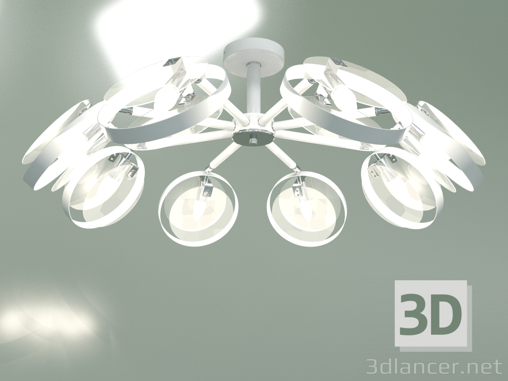 modello 3D Lampadario a soffitto Gallo 70121-8 (bianco) - anteprima