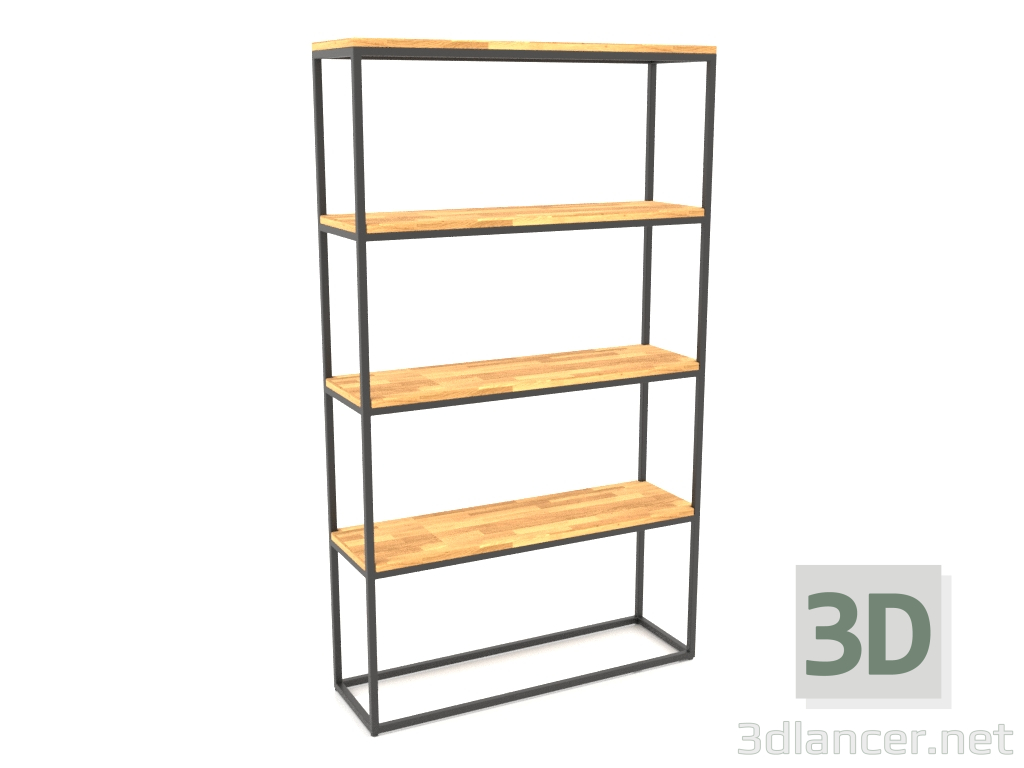 3D Modell Großes rechteckiges Regal (HOLZBODEN, 100x30x170) - Vorschau