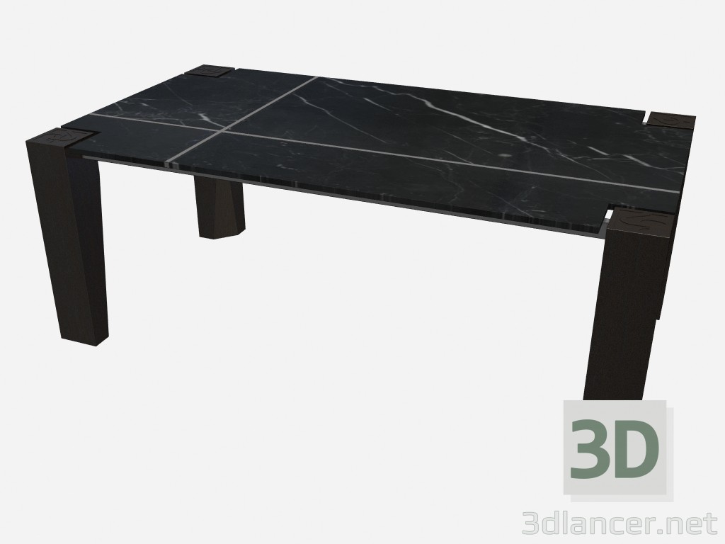 3d model Mesa rectangular con tapa de mármol Carmen Z01 - vista previa