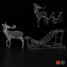 3d Light volumetric figure "Deer and sleigh." модель купить - ракурс