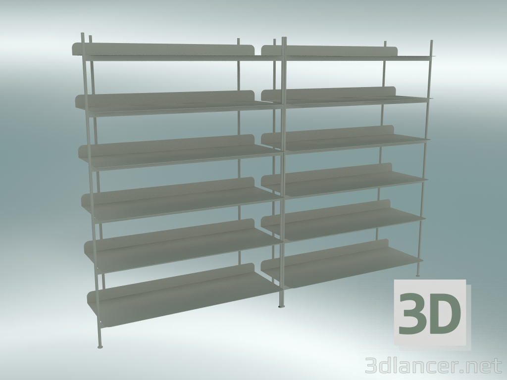 3d model Compilación en bastidor (Configuración 8, gris) - vista previa