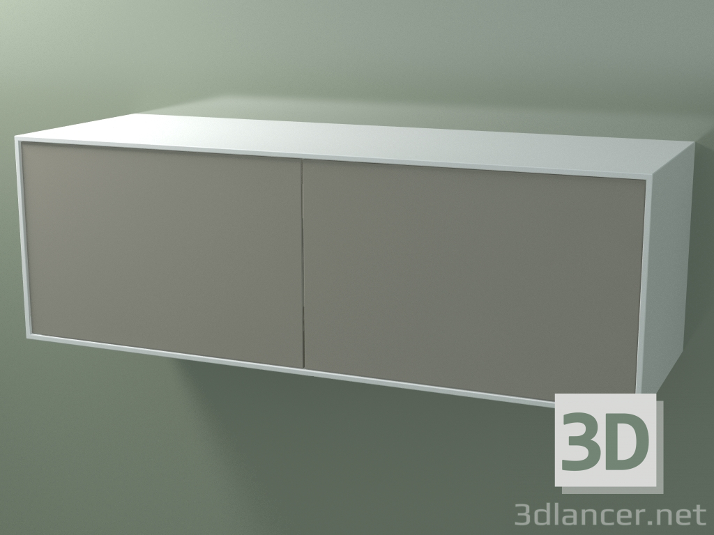 3d model Caja doble (8AUFBВ03, Glacier White C01, HPL P04, L 144, P 50, H 48 cm) - vista previa