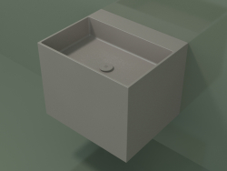 Wall-mounted washbasin (02UN33302, Clay C37, L 60, P 50, H 48 cm)